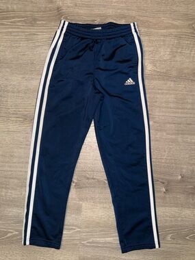 adidas Navy Joggers with White Side Stripes